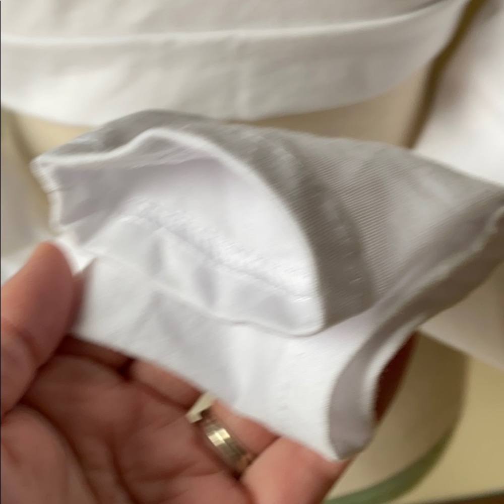 Cropped long sleeved white  cotton top shirt crop - Picture 5 of 8